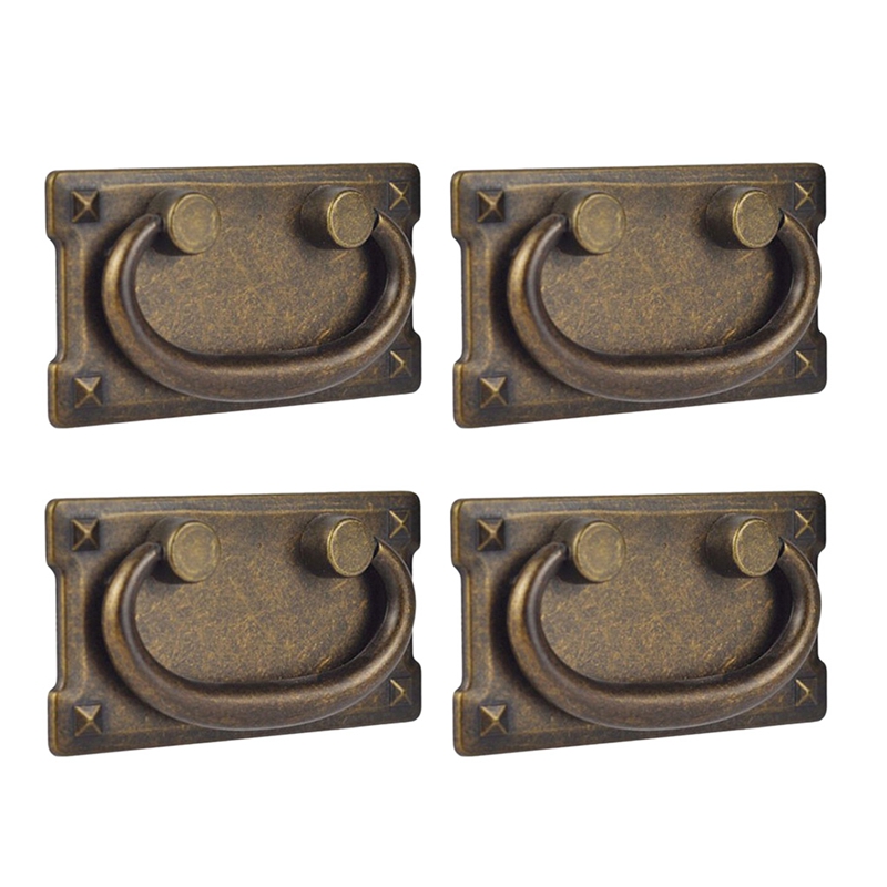 Furniture Hardware Antique - 4Pcs Vintage Antique Bronze Drawer Ring