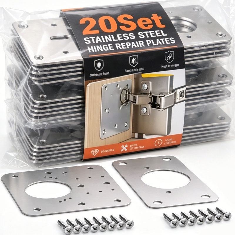 Furniture Hardware Repair - Cabinet Door Hinge Repair Plate Kit
