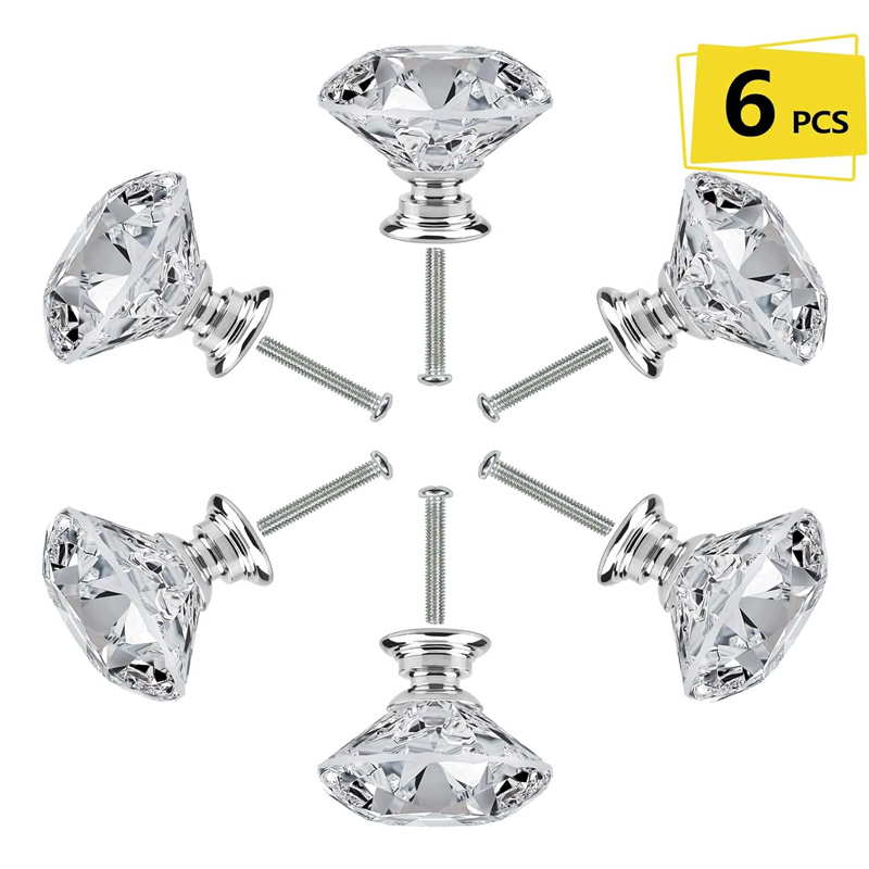 Furniture Hardware Jig - 6Pcs Cabinet Knob with Screws 30mm