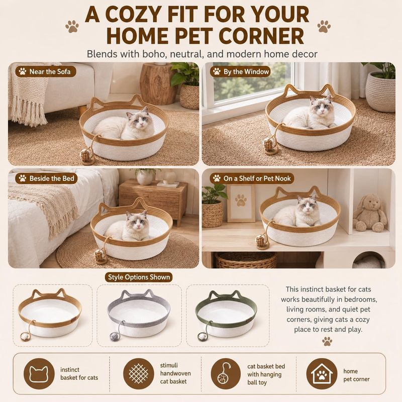 35/40/46cm Handwoven Cotton Ro - Furniture Hardware For Bed ulasan dan harga