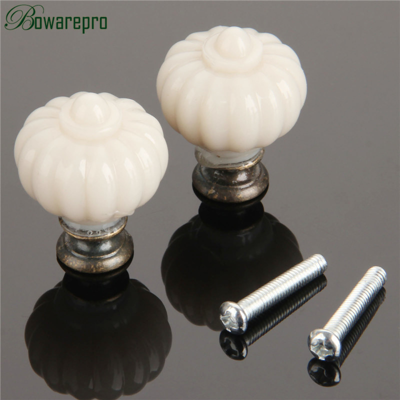 1Pc Acrylic Ivory White Pumpki - Furniture Hardware Knobs ulasan dan harga