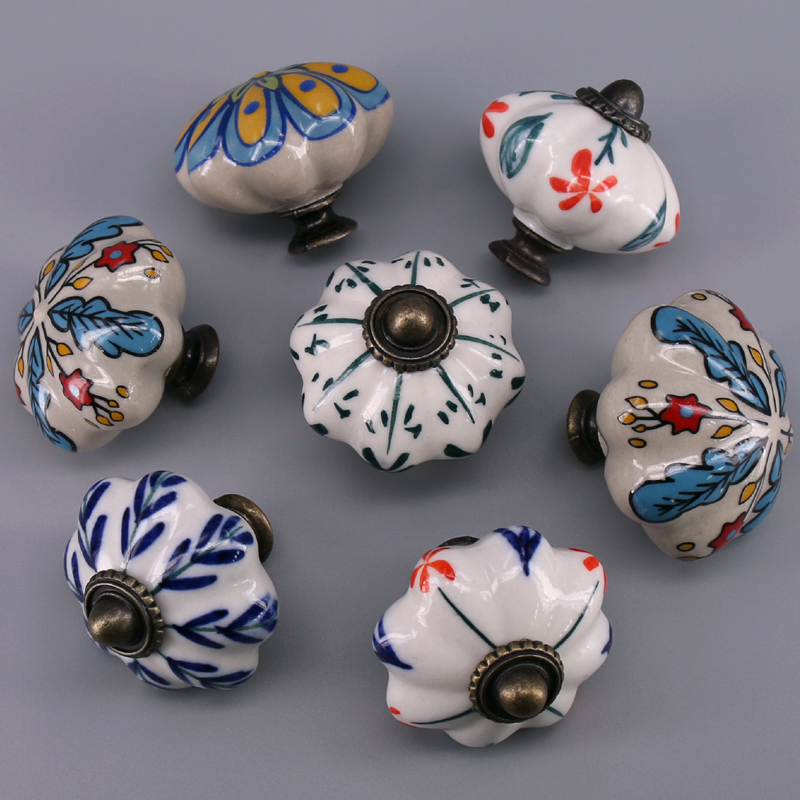 1x Flower Leaft Ceramic Retro  - Furniture Hardware Vintage ulasan dan harga