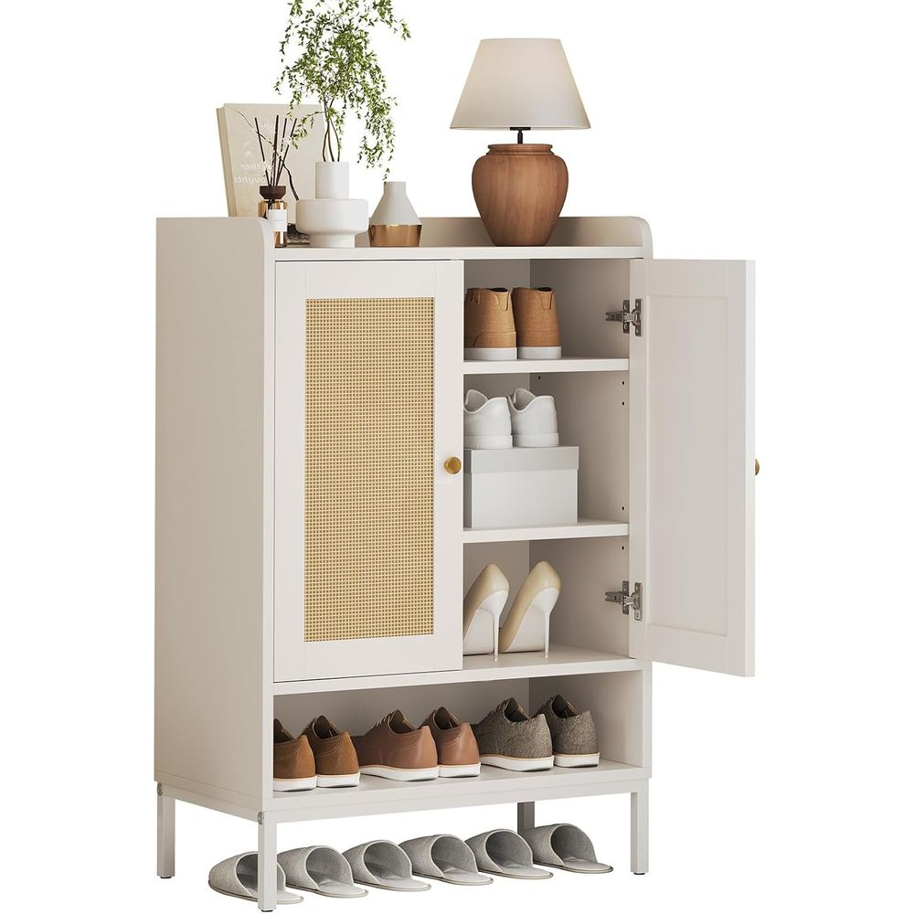 5-Tier Rattan Shoe Rack Organi - Soft Close Hinge ulasan dan harga