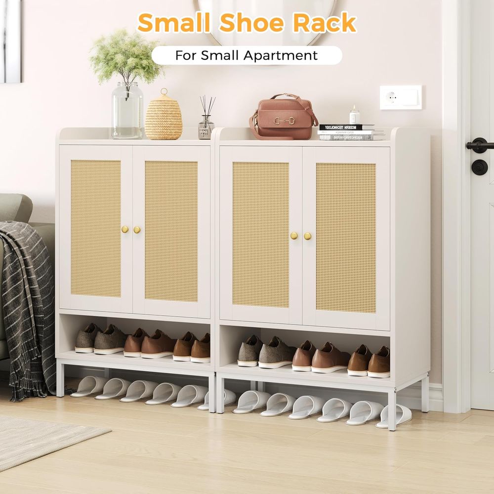 5-Tier Rattan Shoe Rack Organi - Soft Close Hinge ulasan dan harga
