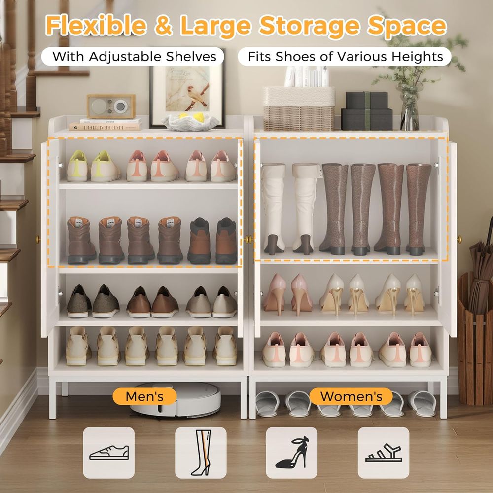 5-Tier Rattan Shoe Rack Organi - Soft Close Hinge ulasan dan harga