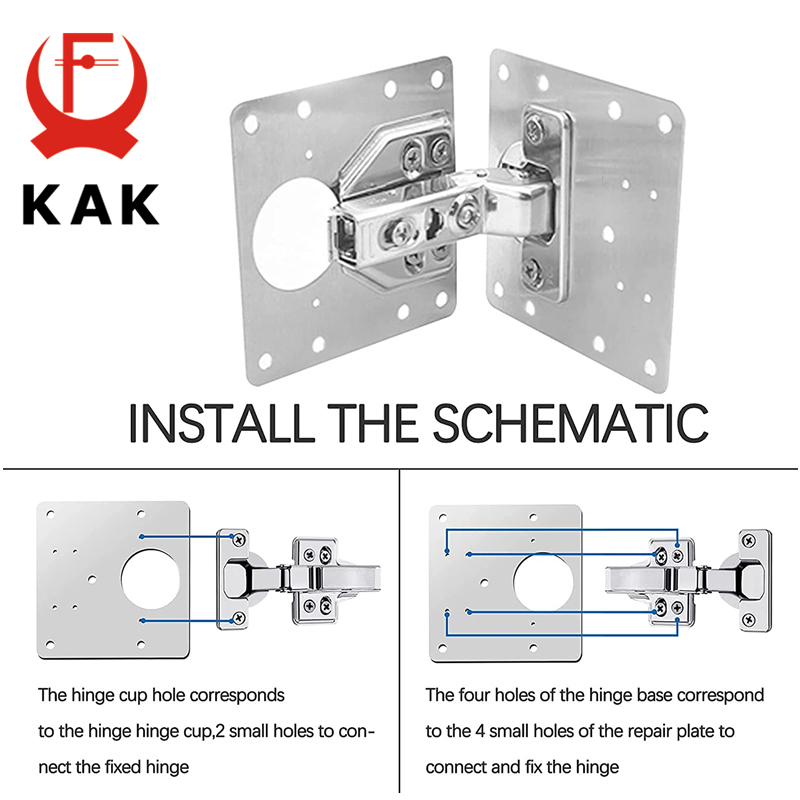 KAK 8pcs Hinge Repair Plate Br - Furniture Hardware Repair ulasan dan harga